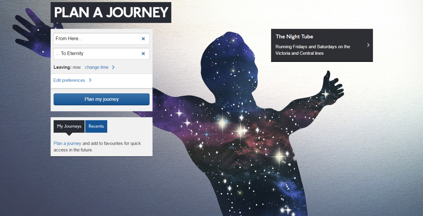 From Here to Eternity - Plan your journey, free the night