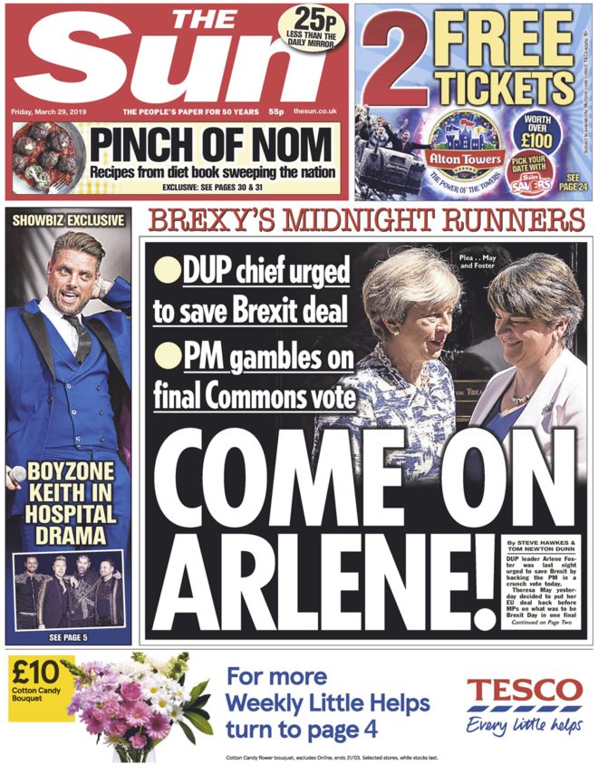 The Sun, 29 March 2019